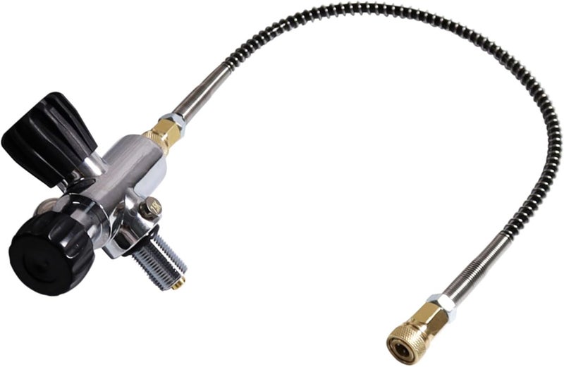 TUXING 4500PSI High Pressure PCP Paintball Fill Station Stainless Steel Valve HPA CO2 Tank DIN Charging System Black M18*1.5 - Image 4